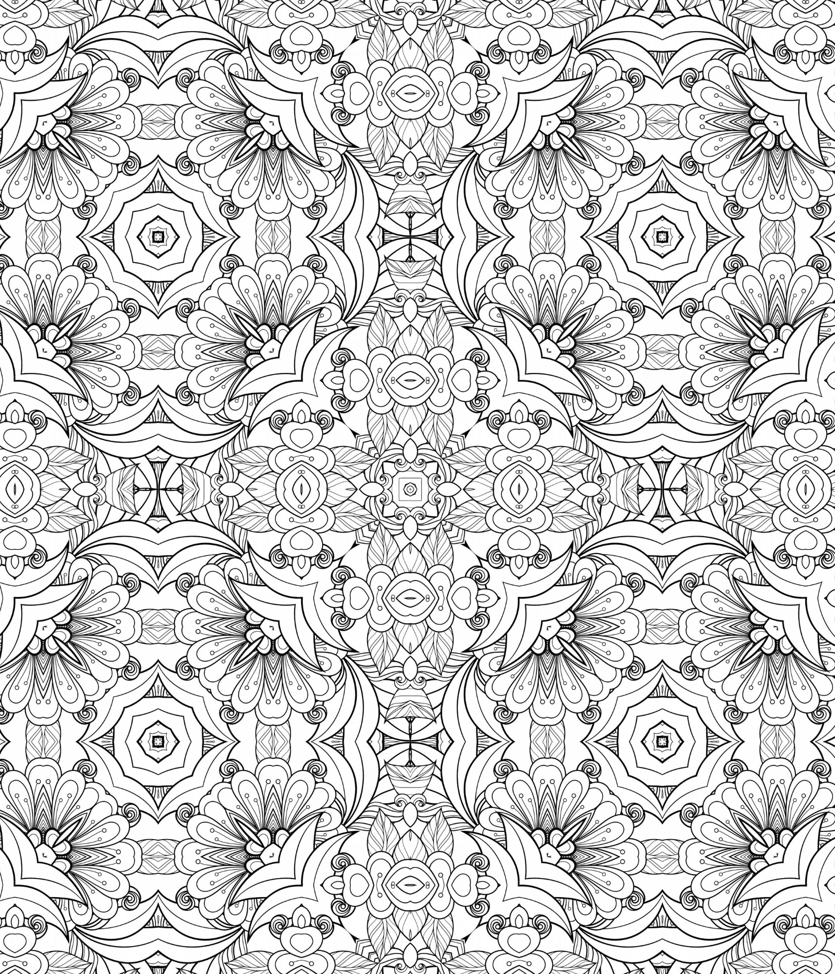 Seamless Patterns Coloring Book - 100+ Pages