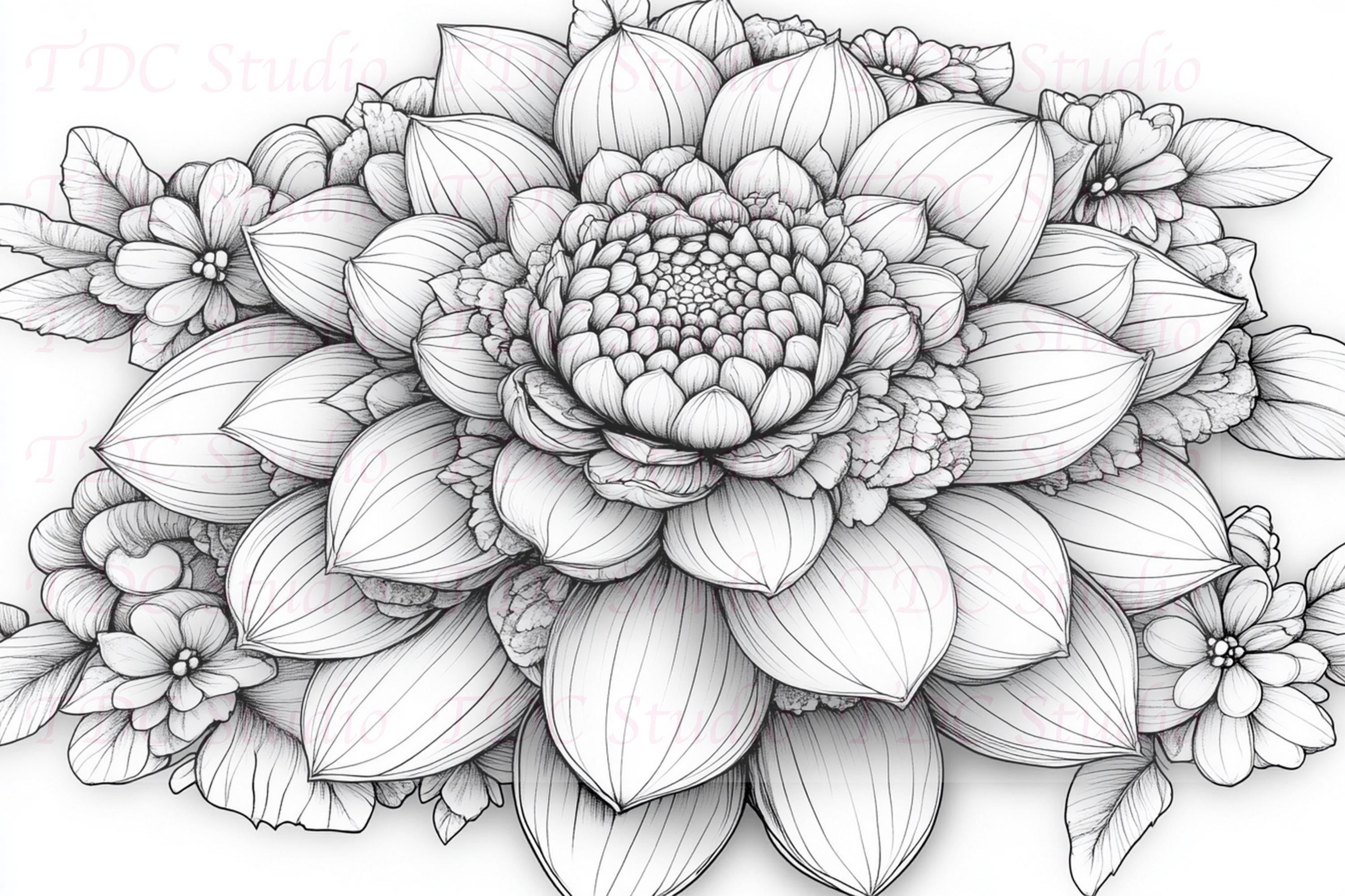 50+ Flowers Coloring Pages Botanical Garden Coloring Book