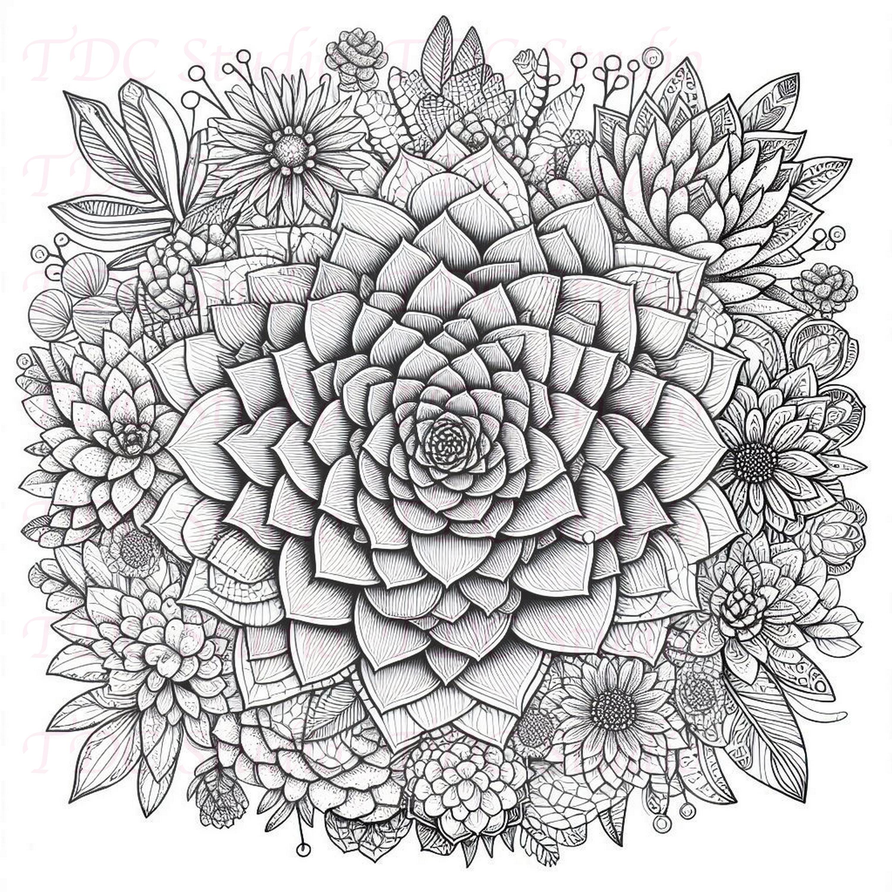 50+ Flowers Coloring Pages Botanical Garden Coloring Book