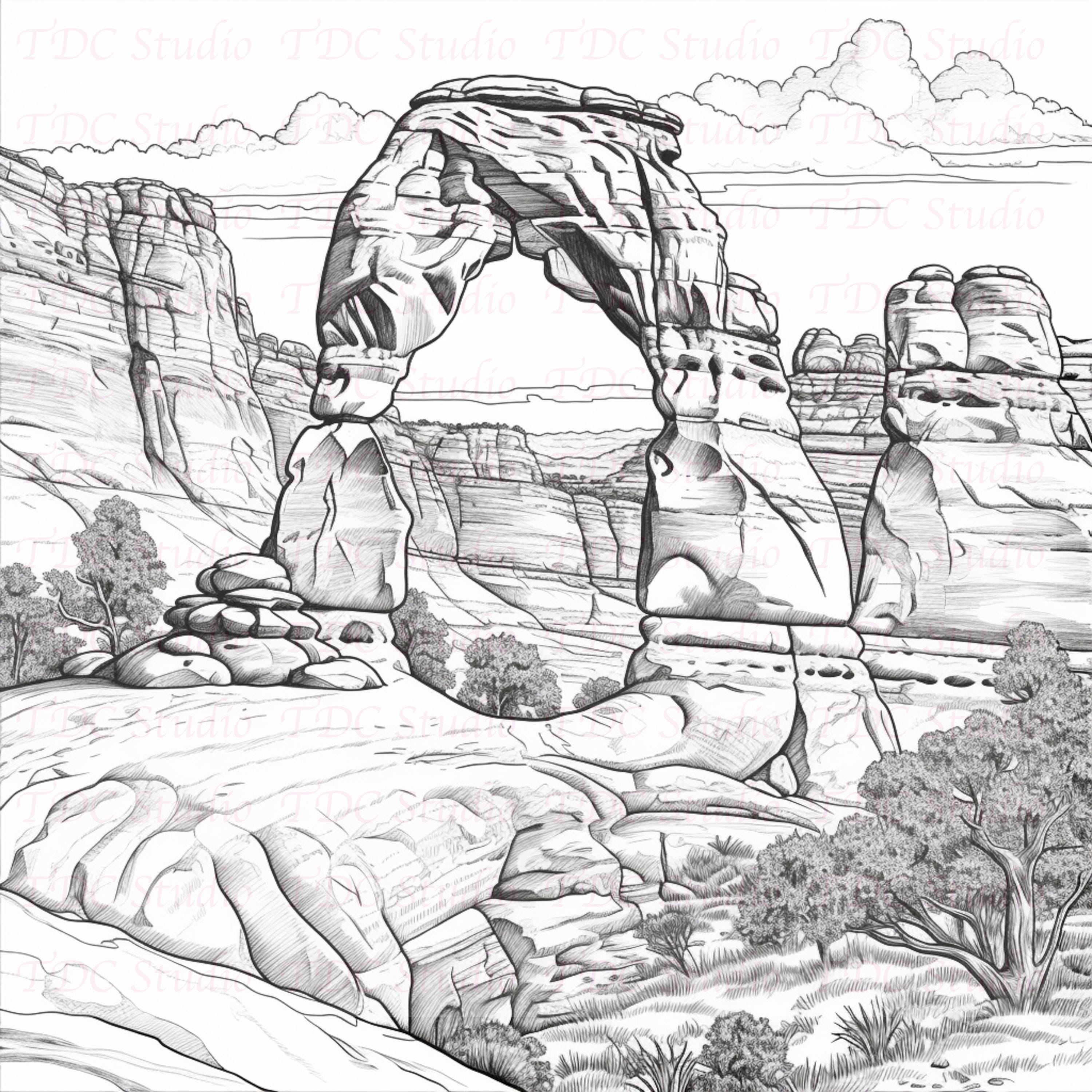 50+ Nature Scenic Coloring Pages