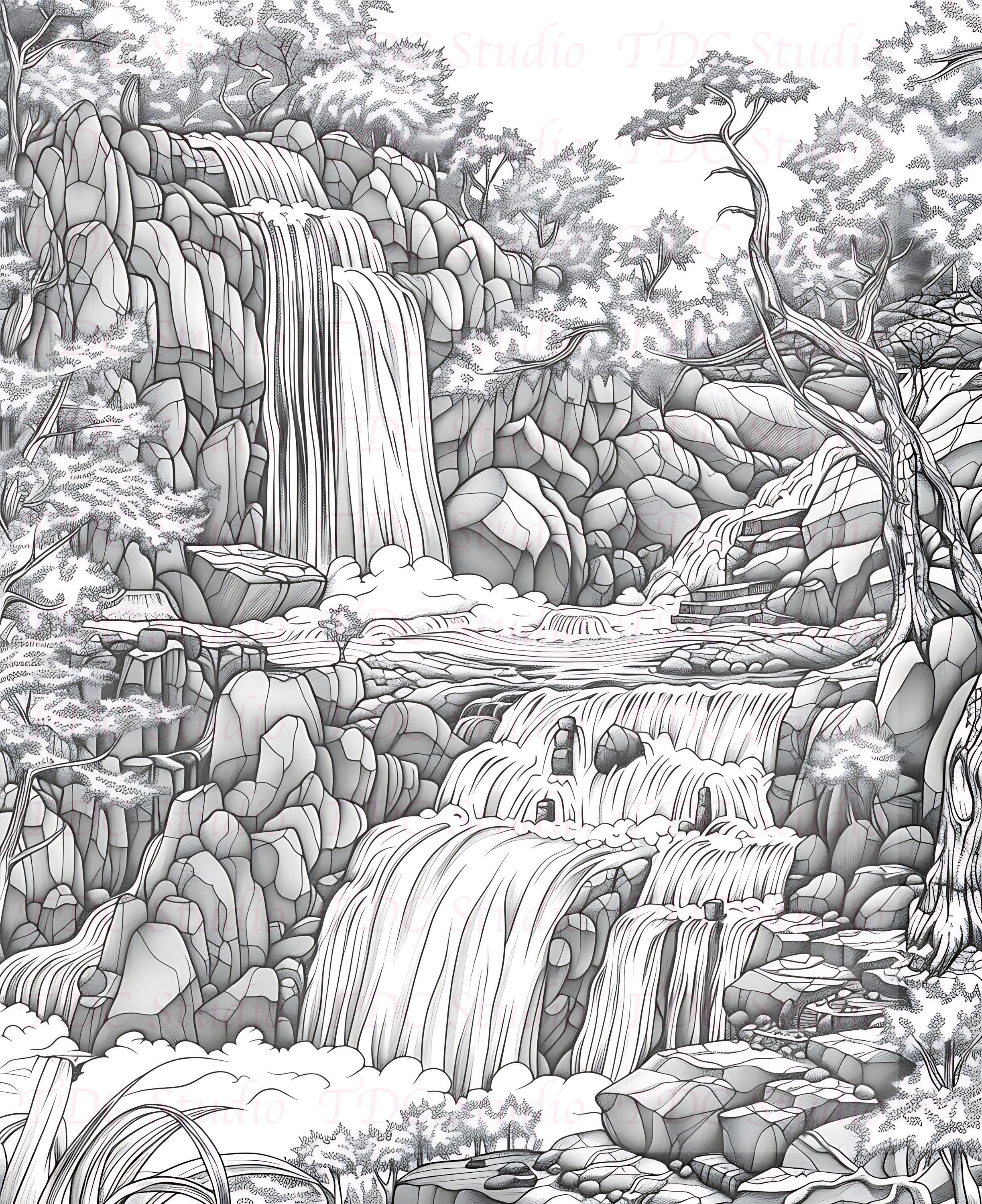 50+ Nature Scenic Coloring Pages